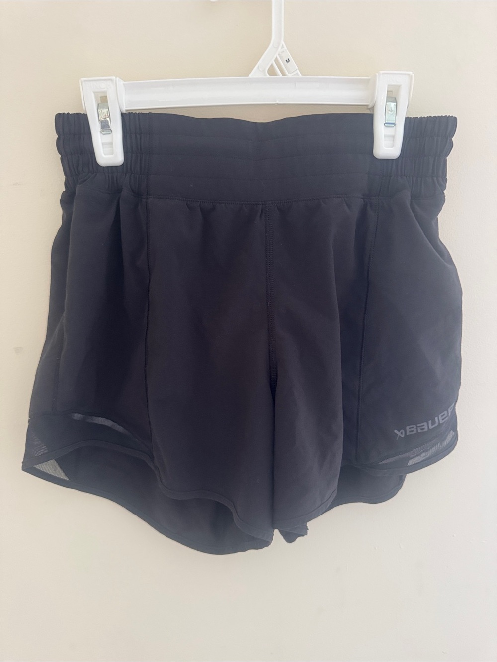 Bauer x lululemon black hotty hot shorts